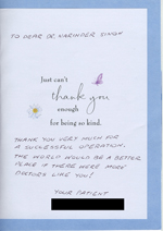 Dr Singh ENT Sydney thank you card 40